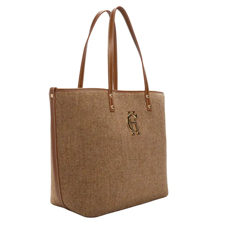 Holland Cooper Kensington Tote Bag - Tan Herringbone