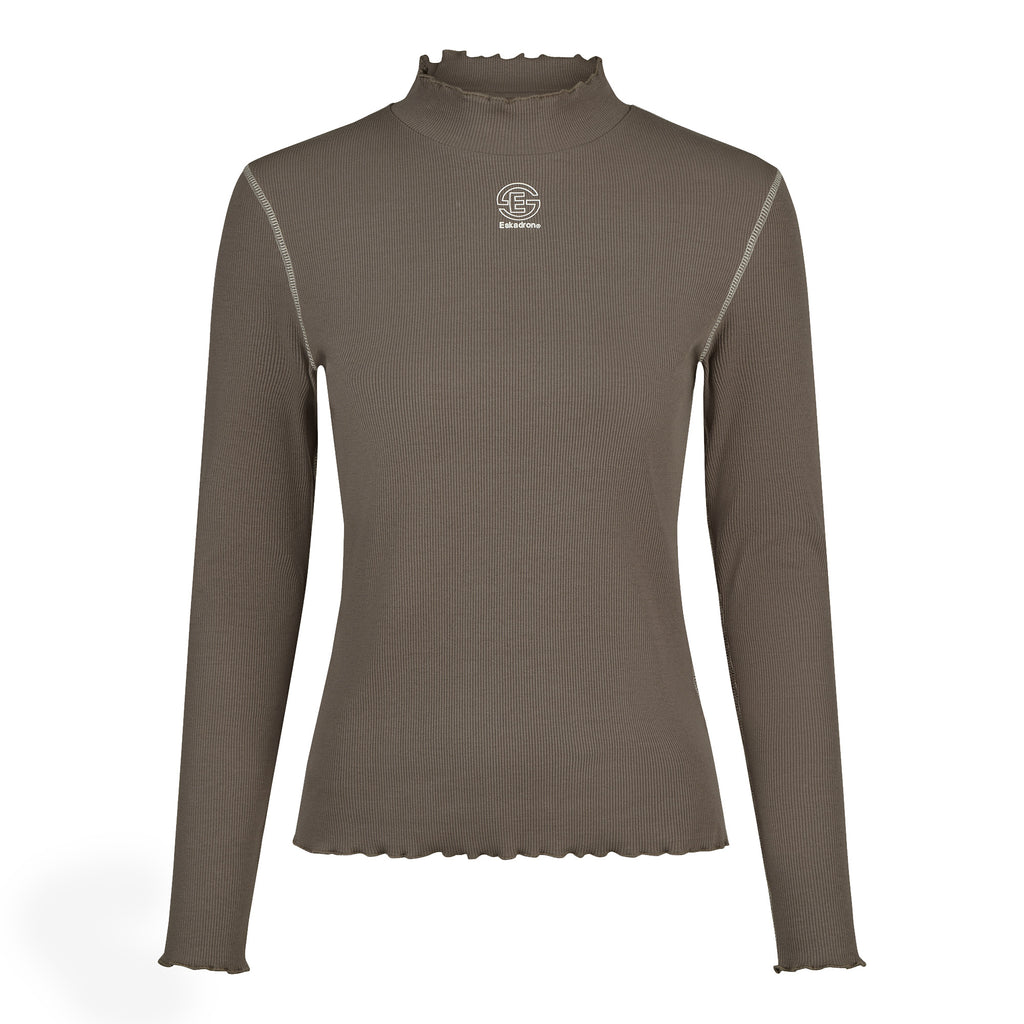 Eskadron Ladies Turtleneck Rib Shirt - Powder Taupe