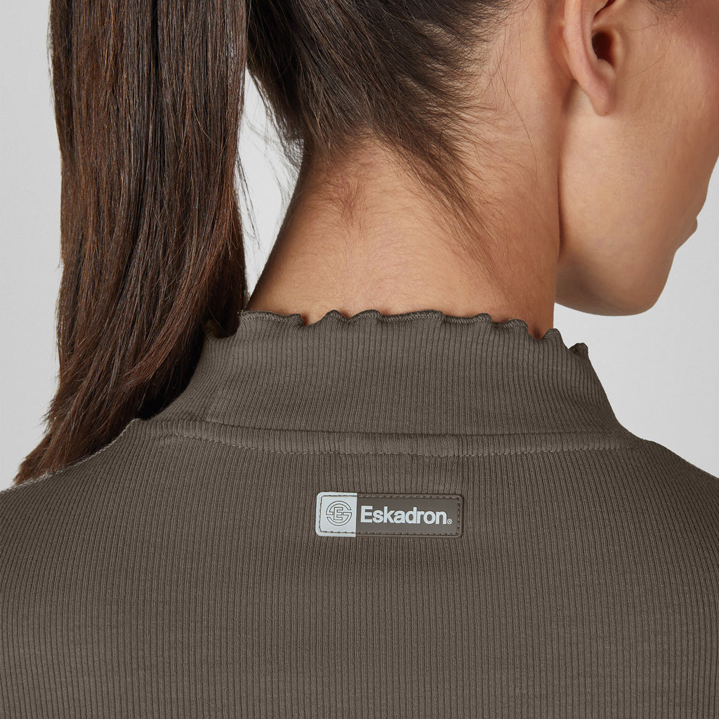 Eskadron Ladies Turtleneck Rib Shirt - Powder Taupe