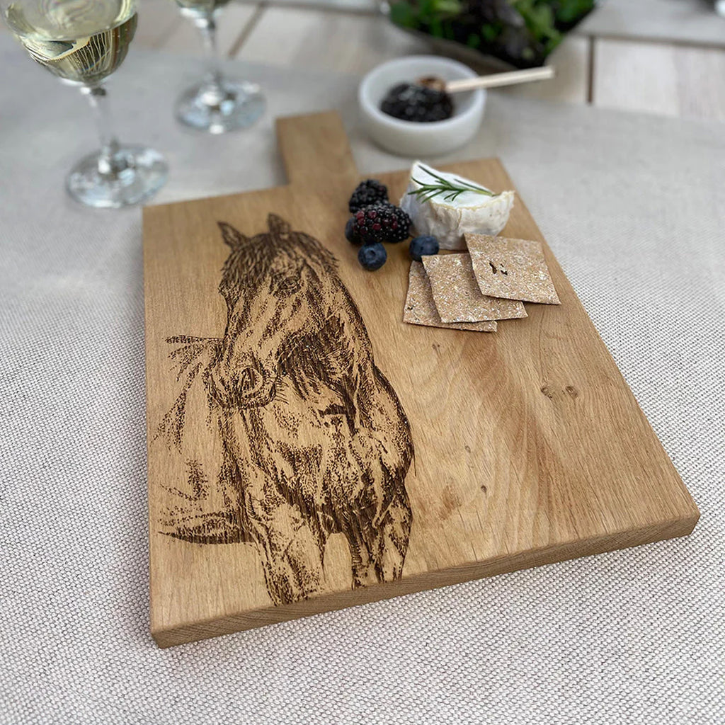 Selbrae House Horse Portrait Oak Paddle - Medium