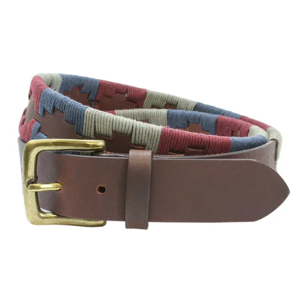 Sophos Wothorpe Guatamalen Belt - Navy/Burgundy/Grey