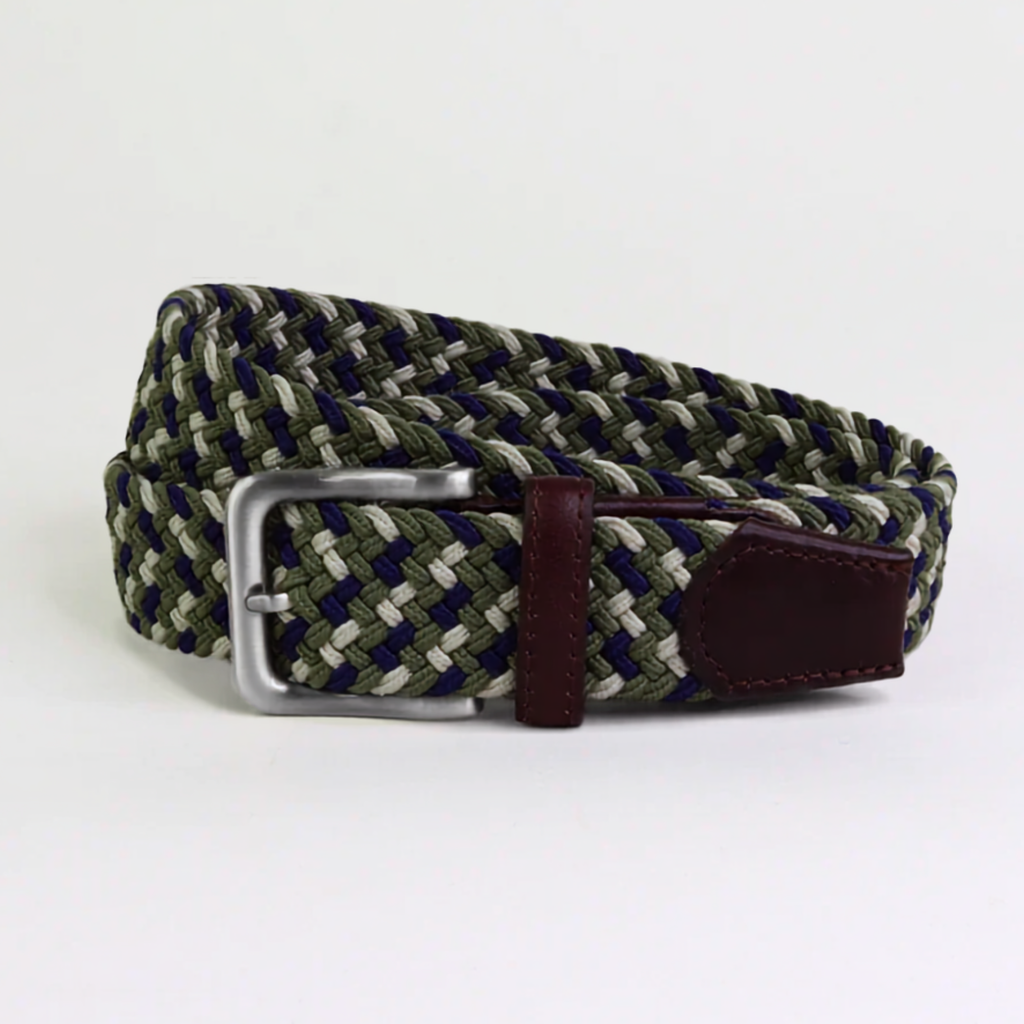 Sophos Wakerley Elastic Webbing Belt - Green/Blue/Ecru