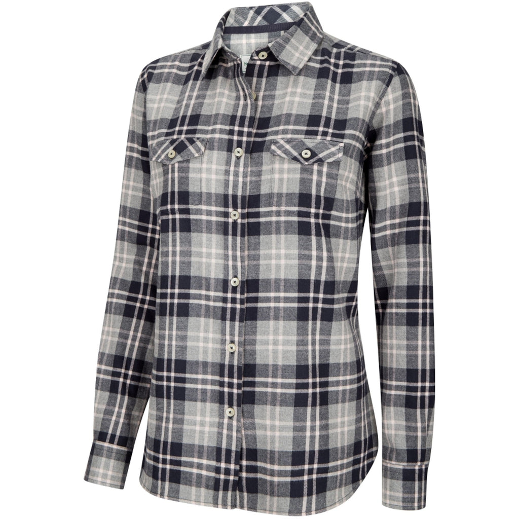 Hoggs of Fife Ladies Eilidh Flannel Shirt - Marled Navy