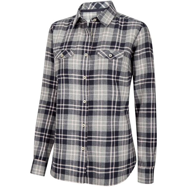 Hoggs of Fife Ladies Eilidh Flannel Shirt - Marled Navy