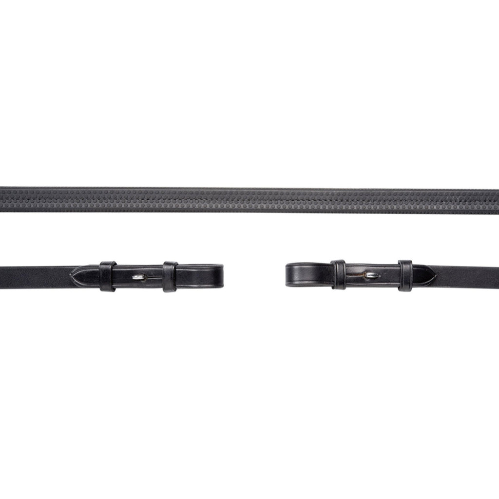 Schockemohle Rubber Rein with Hook and Stud Black - Full