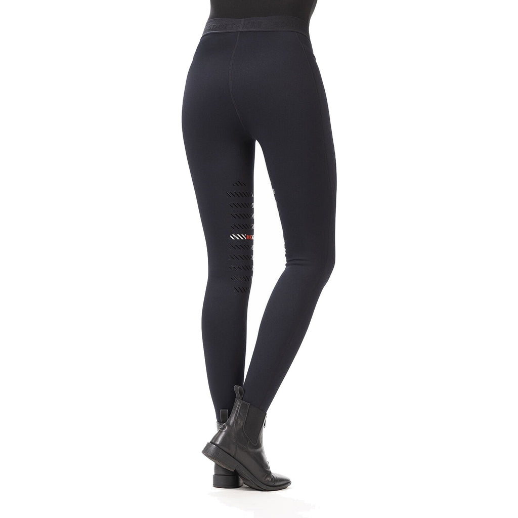 HKM Ladies Sports Knee Patch Riding Leggings - Black