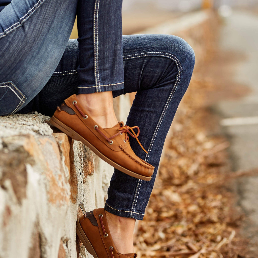 Ariat Ladies Antigua Deck Shoe - Walnut
