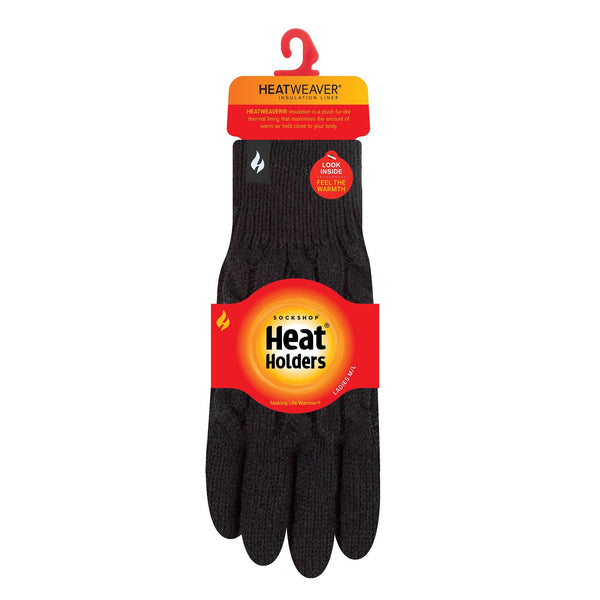 Heat Holders Ladies Thermal Gloves - Black