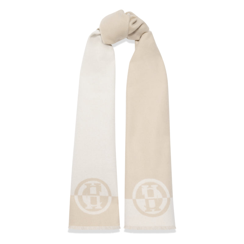 Holland Cooper Jacquard Scarf - Cream/Taupe
