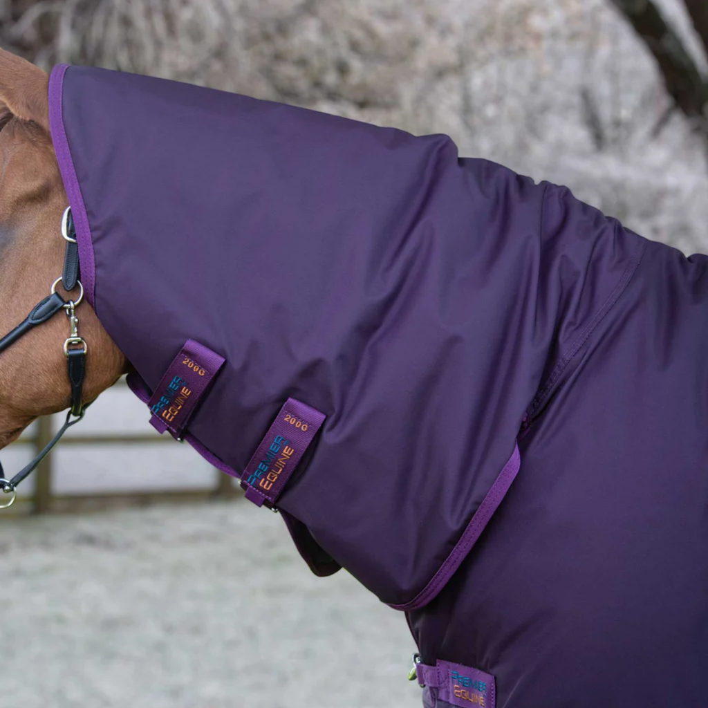 Premier Equine Buster Storm 420g Combo Turnout Rug with Classic Neck - Purple