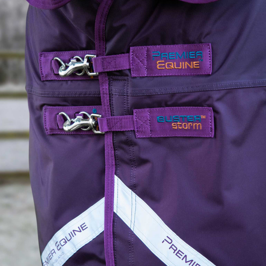 Premier Equine Buster Storm 420g Combo Turnout Rug with Classic Neck - Purple