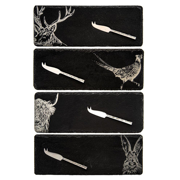 Selbrae House Mini Slate Cheese Board and Knife Sets