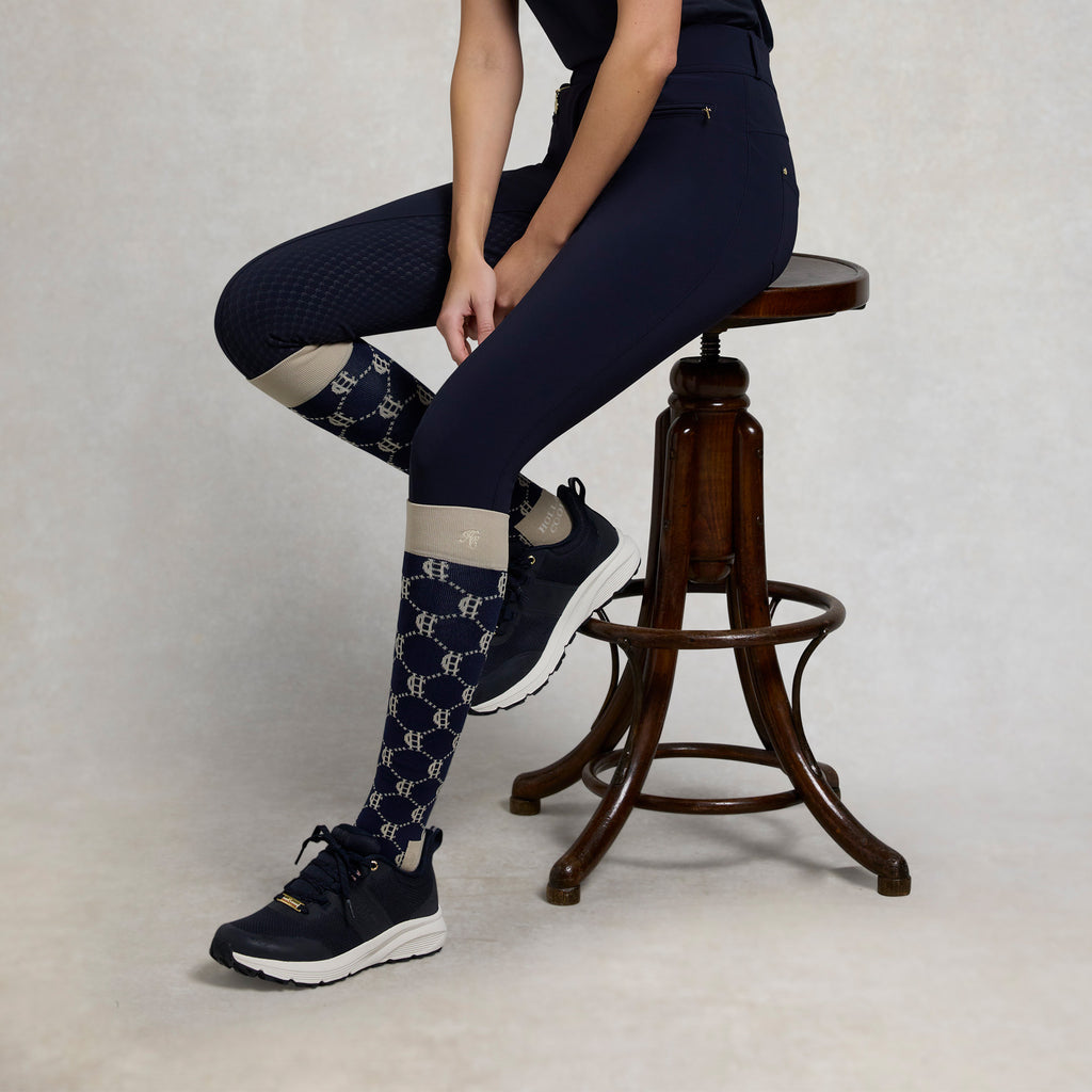 Holland Cooper Riding Sock 2 Pack - Navy Stone