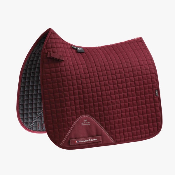 Premier Equine Close Contact Cotton Dressage Saddle Pad - Burgundy