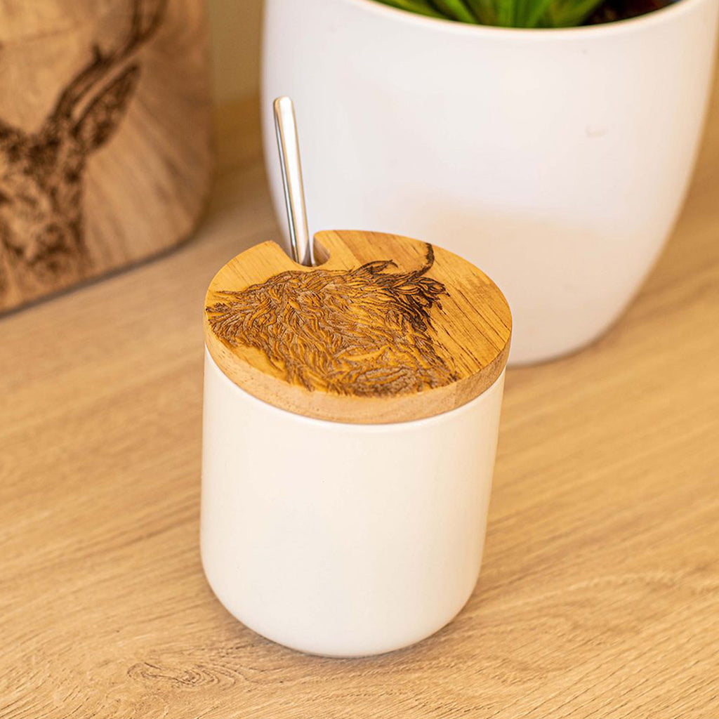 Selbrae House Jar And Spoon Set - Highland Cow