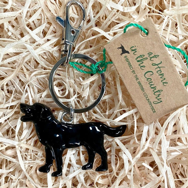 Orchid Designs Enamel Black Labrador Keyring