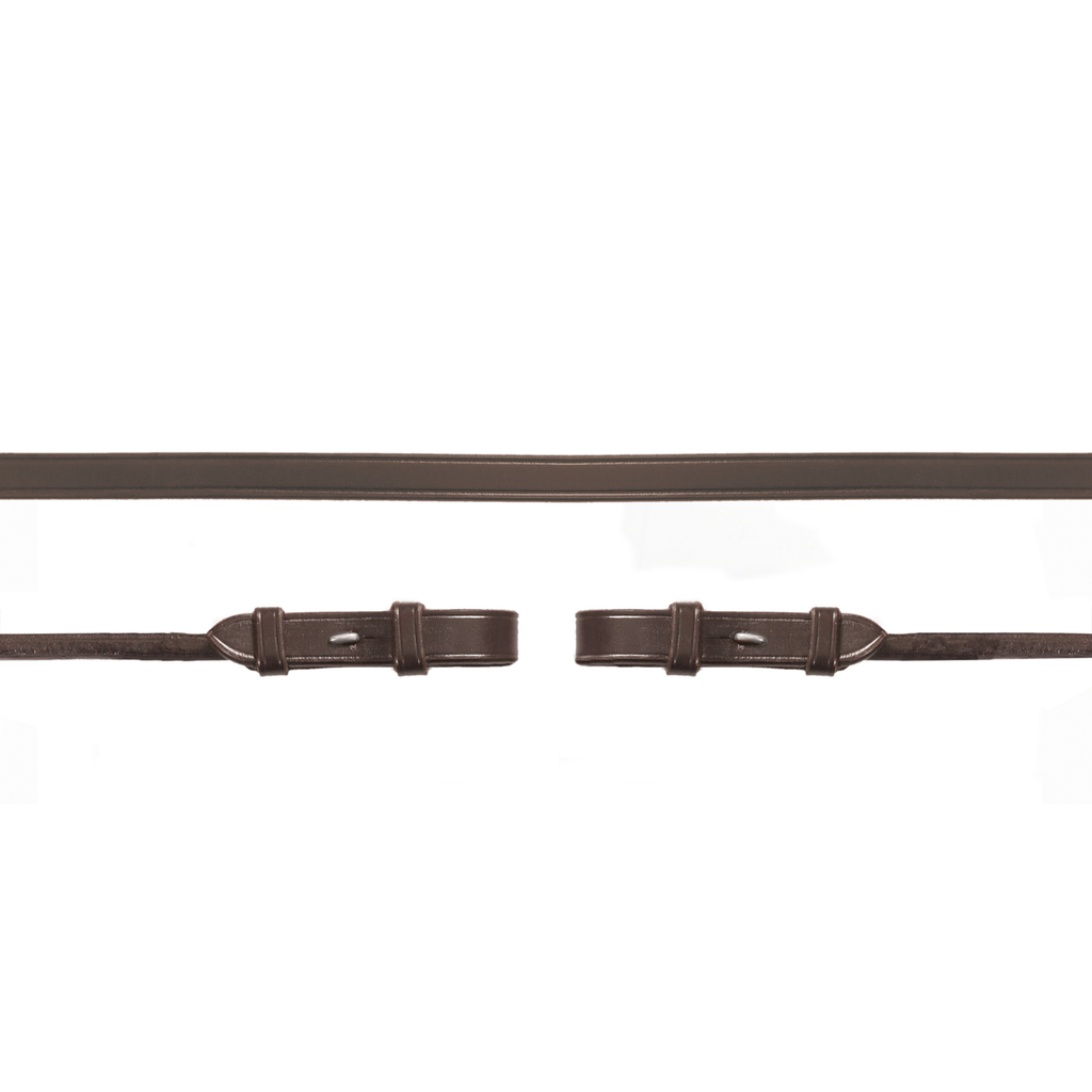 Schockemohle Double Bridle Rein - Dark Brown and Silver Full