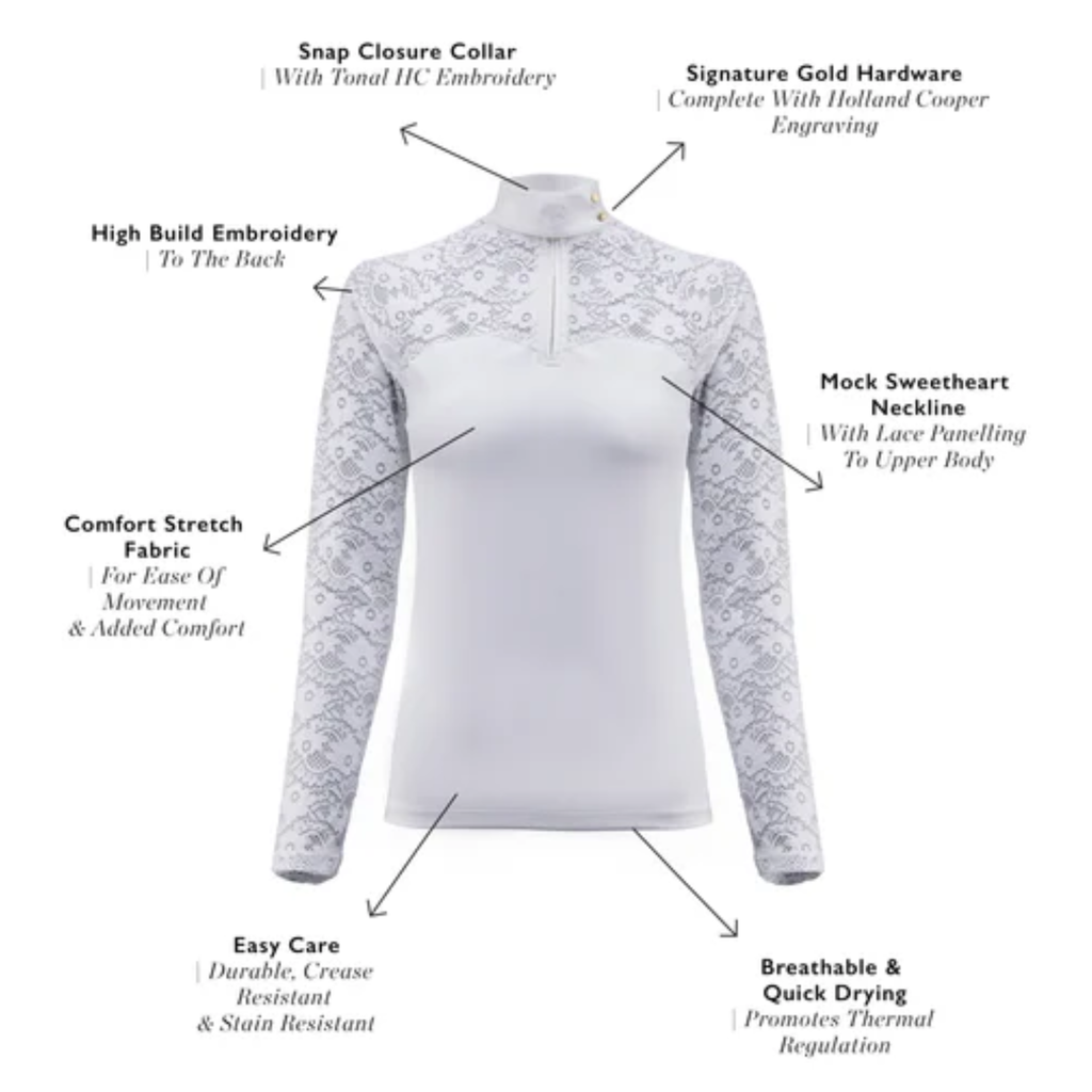 Holland Cooper Newbury Long Sleeve Base Layer - Ice White