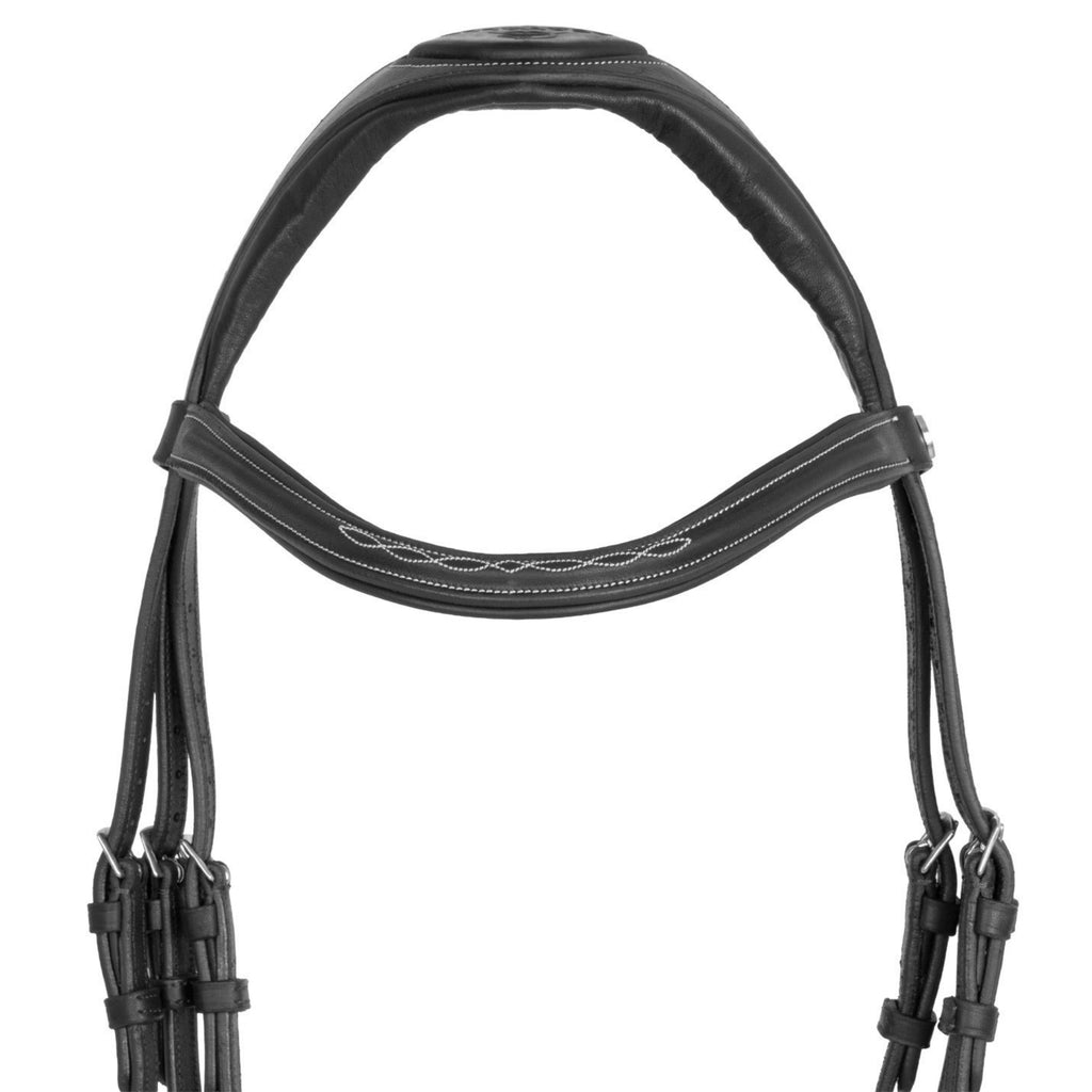 Acavallo Anatomical Jumping Bridle with Contrast Stitching - Black