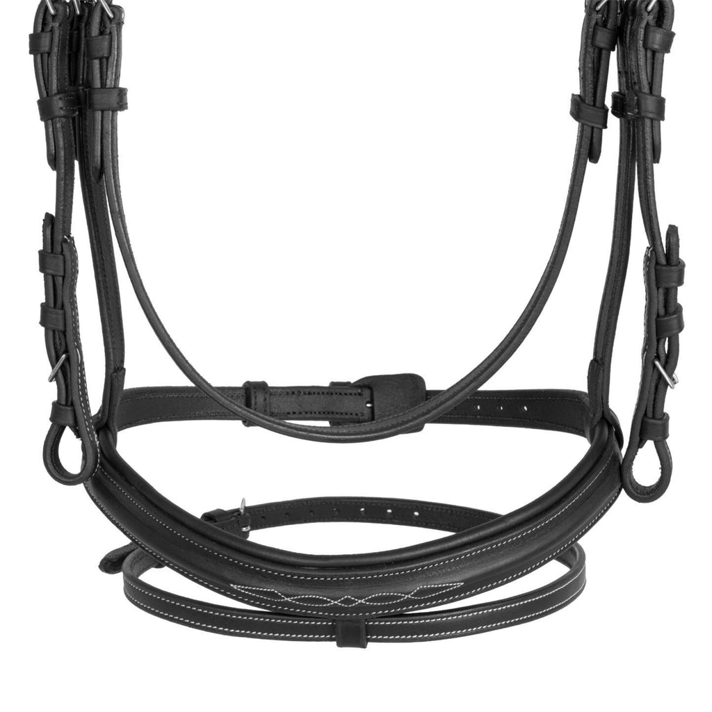 Acavallo Anatomical Jumping Bridle with Contrast Stitching - Black