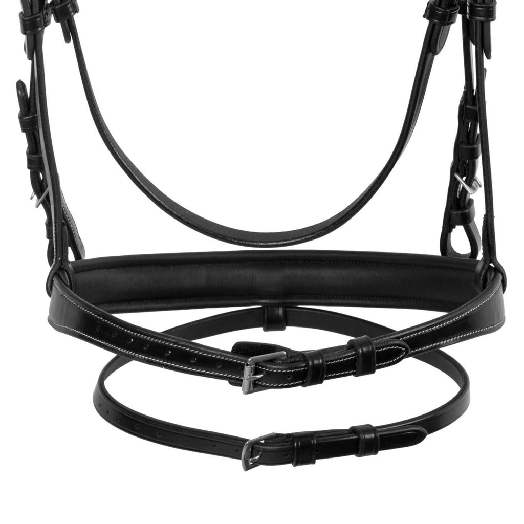 Acavallo Anatomical Jumping Bridle with Contrast Stitching - Black