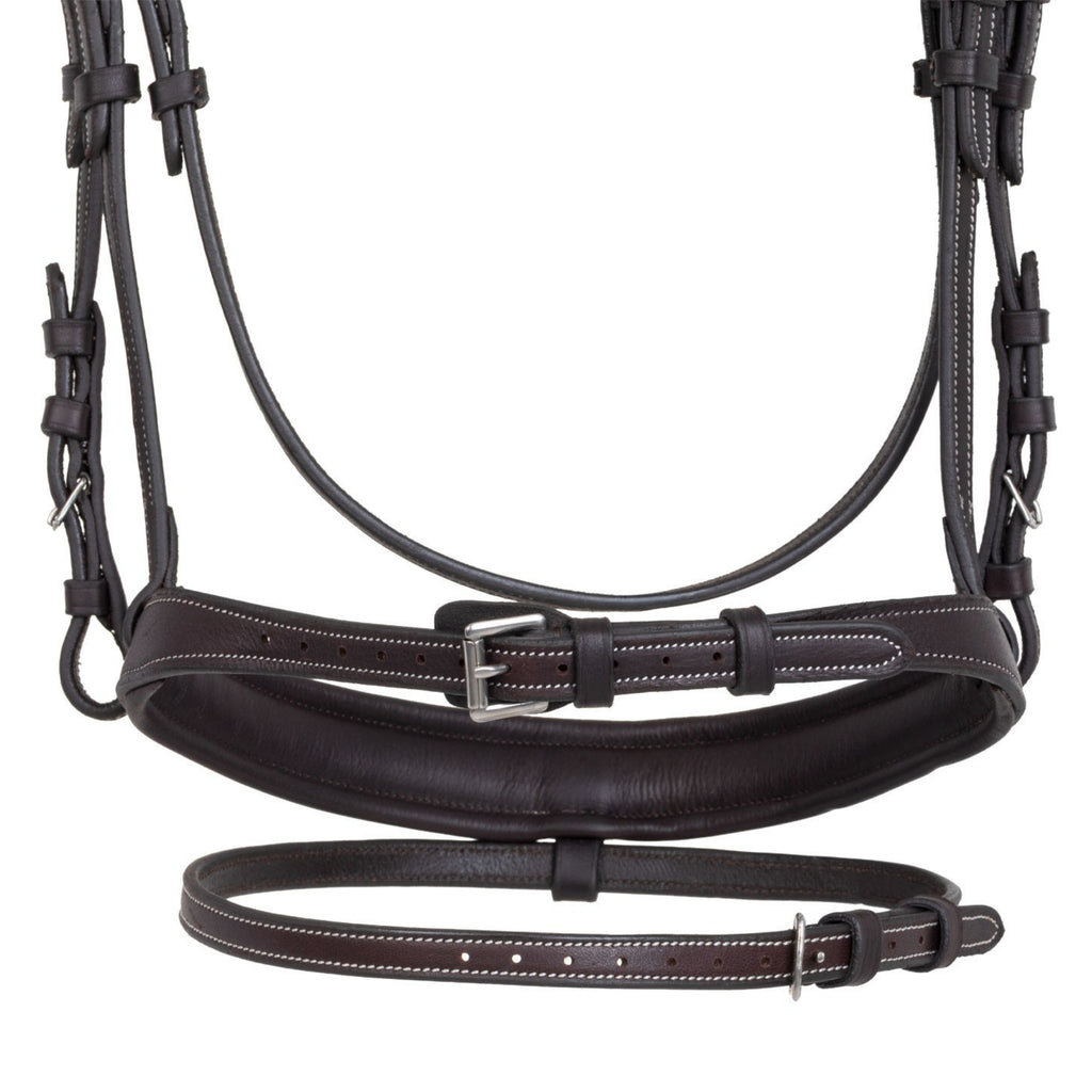 Acavallo Anatomical Jumping Bridle with Contrast Stitching - Dark Brown