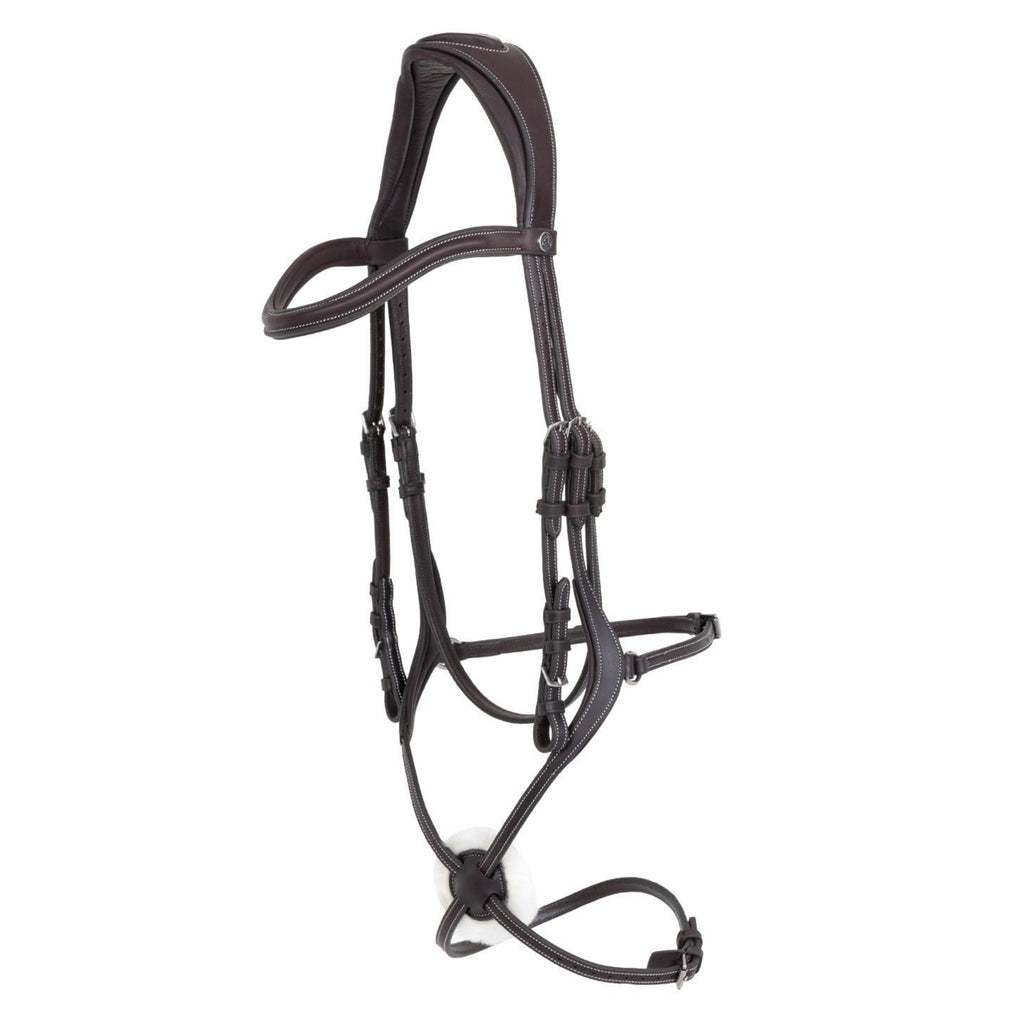 Acavallo Mexican Bridle with Contrast Stitching - Dark Brown