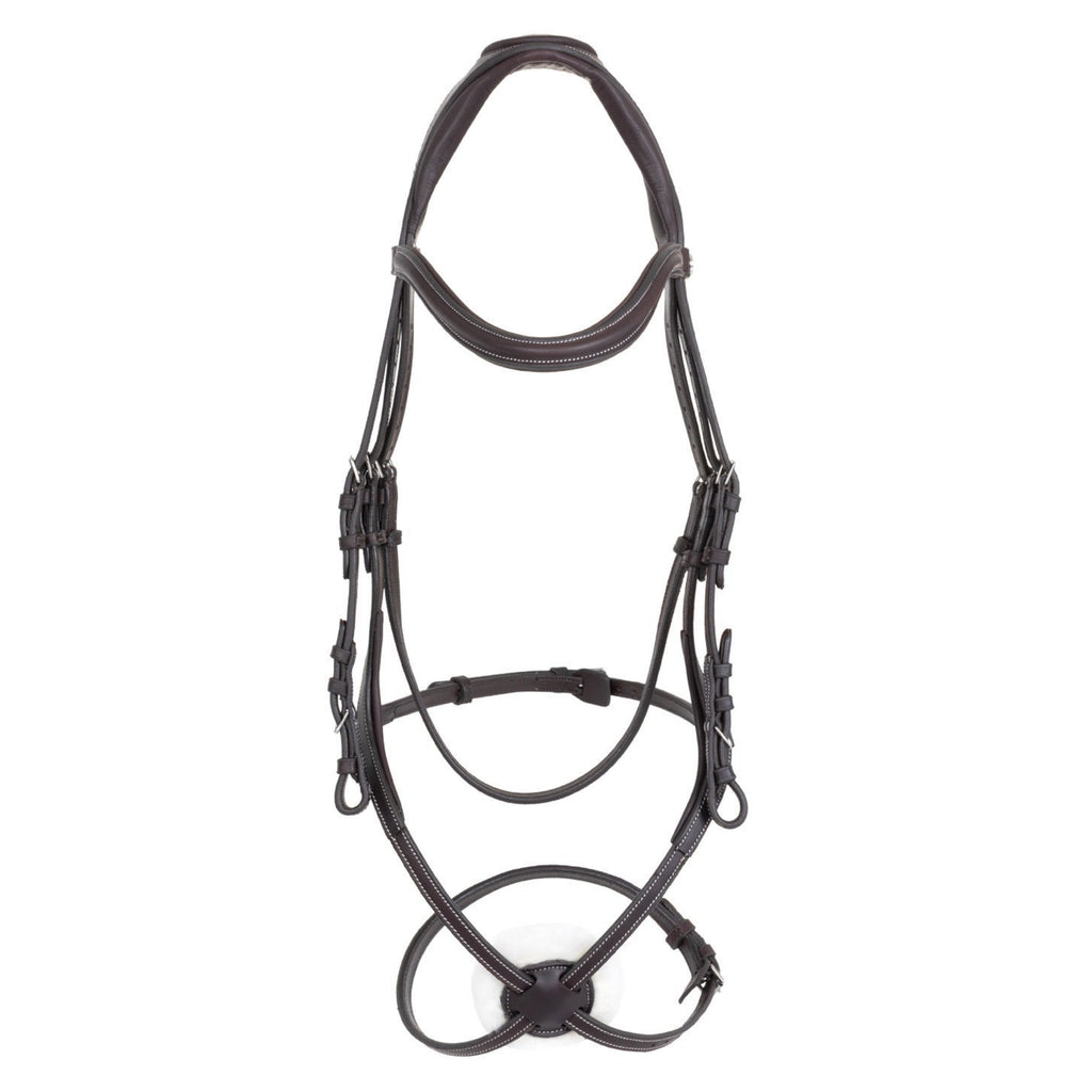 Acavallo Mexican Bridle with Contrast Stitching - Dark Brown