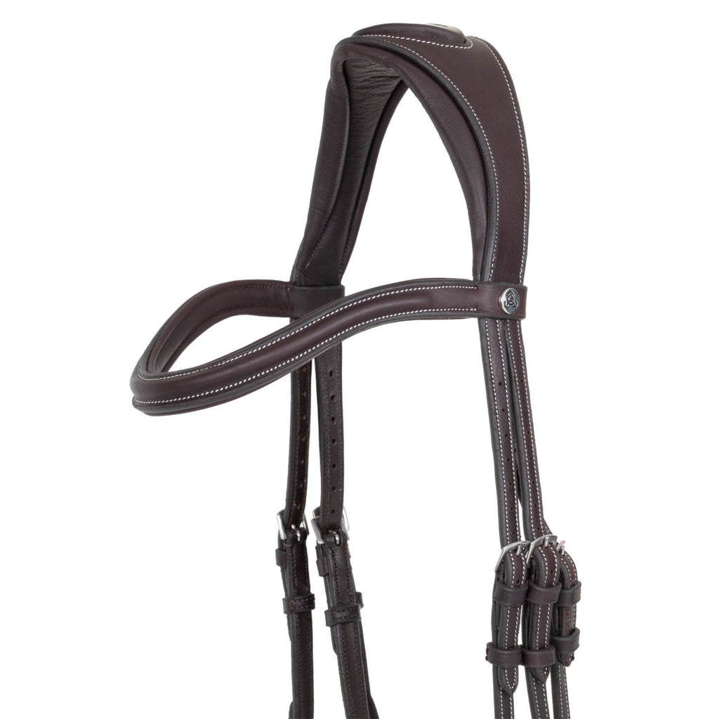 Acavallo Mexican Bridle with Contrast Stitching - Dark Brown