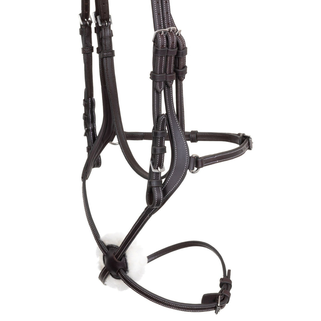Acavallo Mexican Bridle with Contrast Stitching - Dark Brown