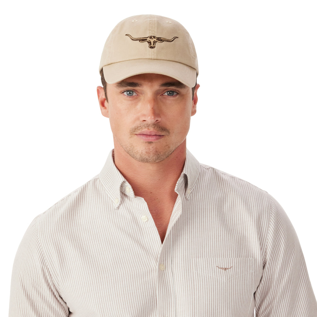 R.M.Williams Longhorn Twill Cap - Ecru