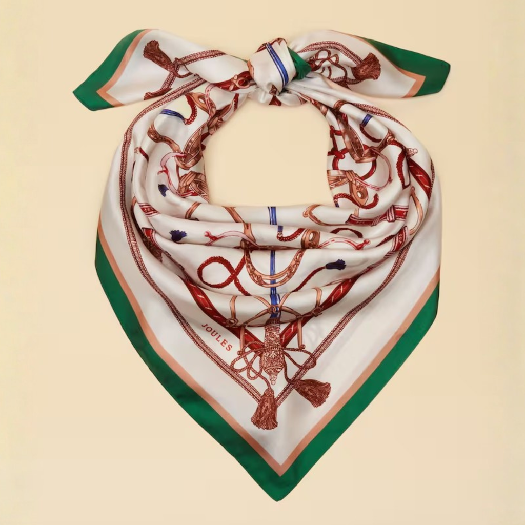 Joules Ladies Bloomfield Silk Scarf - Cream