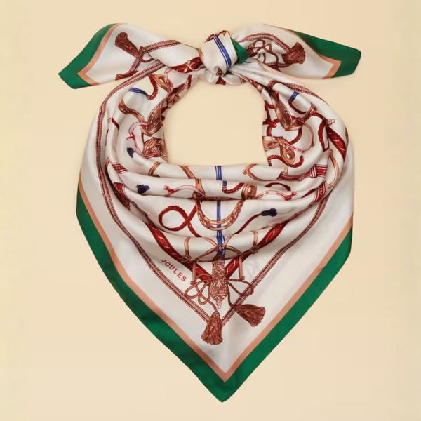 Joules Ladies Bloomfield Silk Scarf - Cream