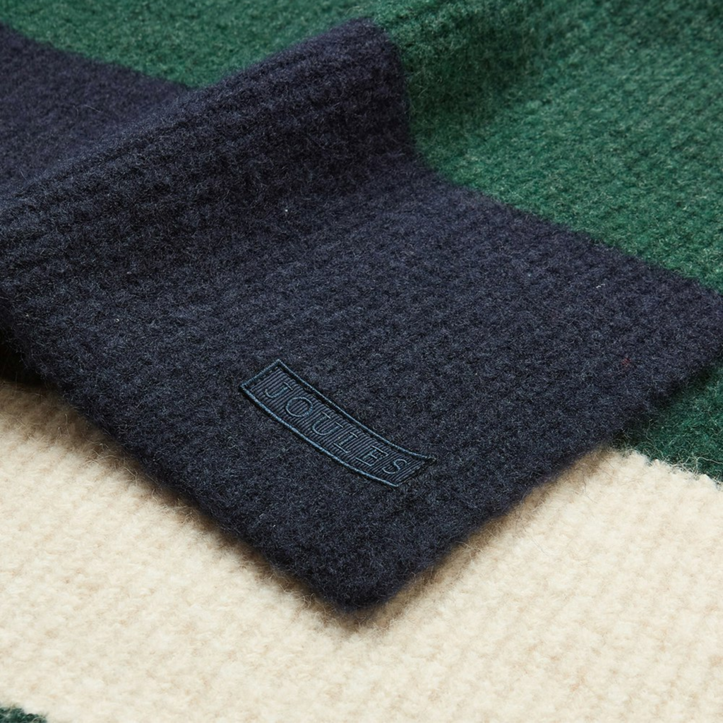Joules Ladies Caversham Stripe Scarf - Green/Navy