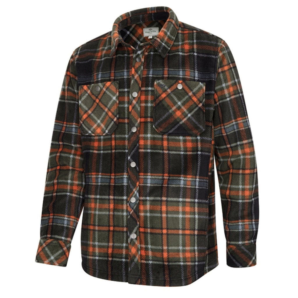 Hoggs Of Fife Balbeggie Fleece Shacket - Green/Rust