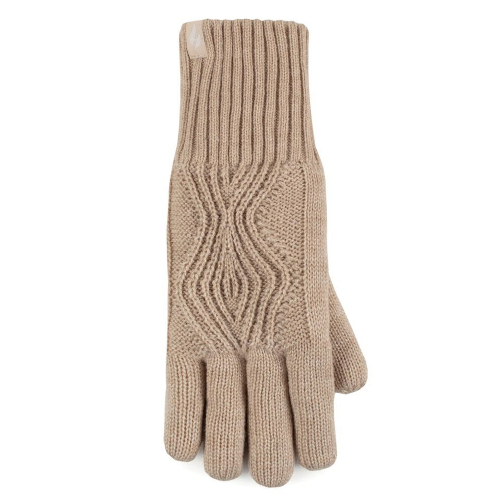 Heat Holders Ladies Tampere Cable Gloves - Oatmeal Melange