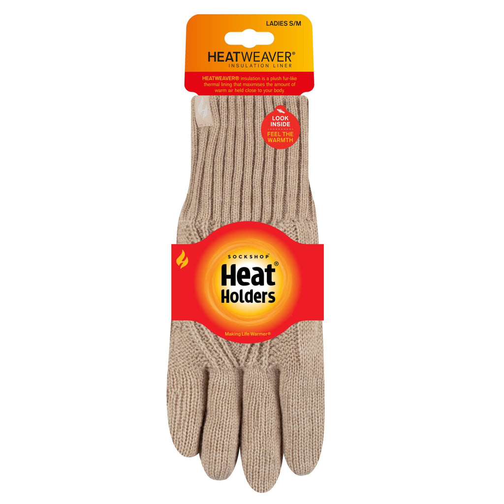 Heat Holders Ladies Tampere Cable Gloves - Oatmeal Melange