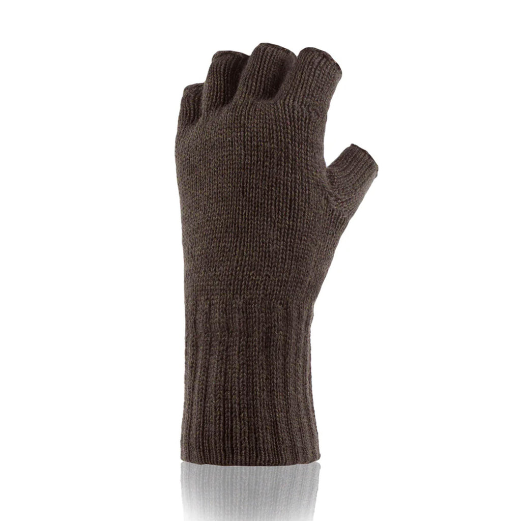 Mens Heat Holder Skala Fingerless Gloves - Green