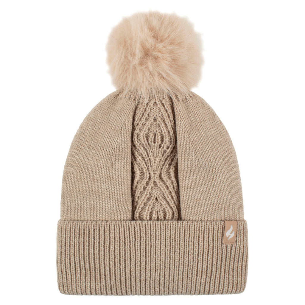 Heat Holders Ladies Kiruna Cable Hat - Oatmeal Melange