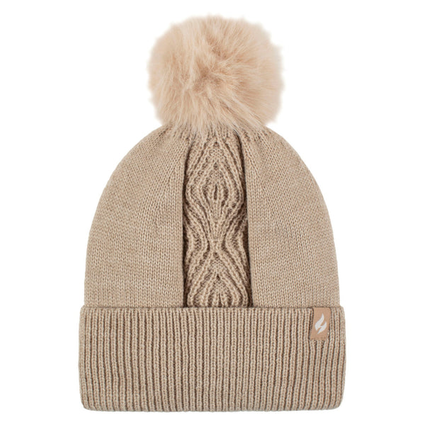 Heat Holders Ladies Kiruna Cable Hat - Oatmeal Melange
