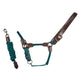 Cameo Rope Leather Headcollar & Leadrope - Evergreen