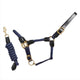 Cameo Rope Leather Halter & Rope - Navy