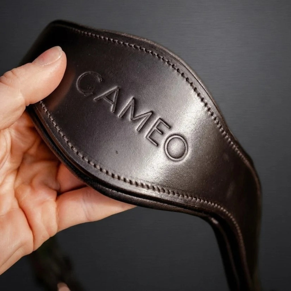 Cameo ComfortPro Grackle Bridle with Rubber Grip Reins - Dark Brown