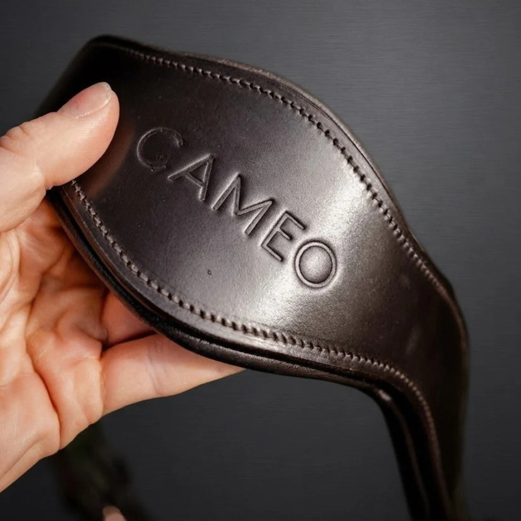 Cameo ComfortPro Flash Bridle with Rubber Grip Reins - Dark Brown
