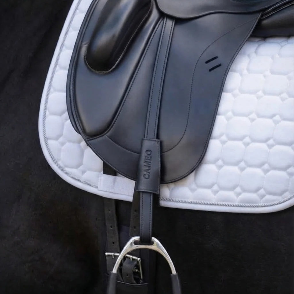 Cameo Competition Dressage Mono Stirrup Leathers - Black