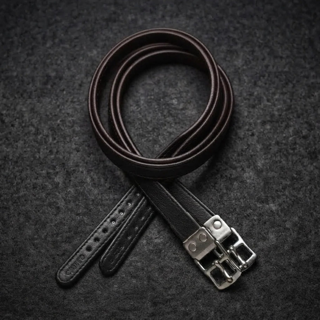 Cameo Competition Calfskin Stirrup Leathers - Dark Brown