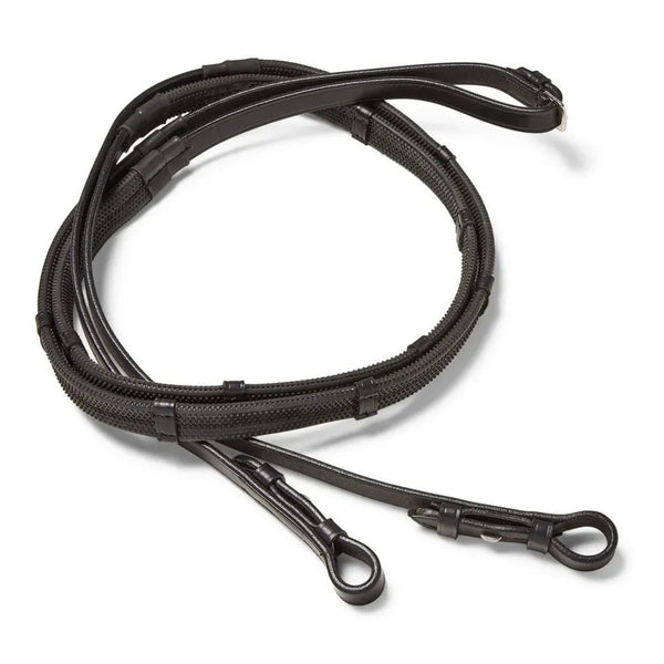 Cameo Rubber Grip Reins - Black