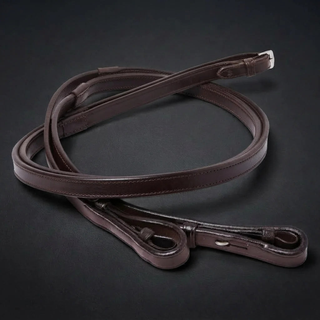 Cameo Inside Grip Reins - Dark Brown