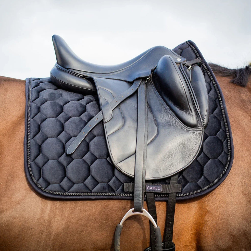 Cameo Suede Dressage Saddlecloth - Black