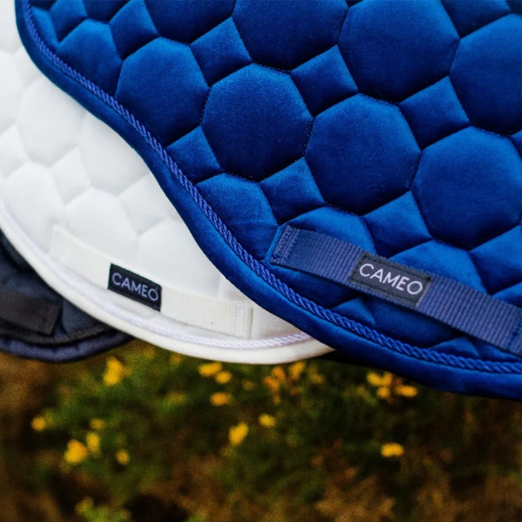Cameo Suede GP/Jump Saddlecloth  - Navy